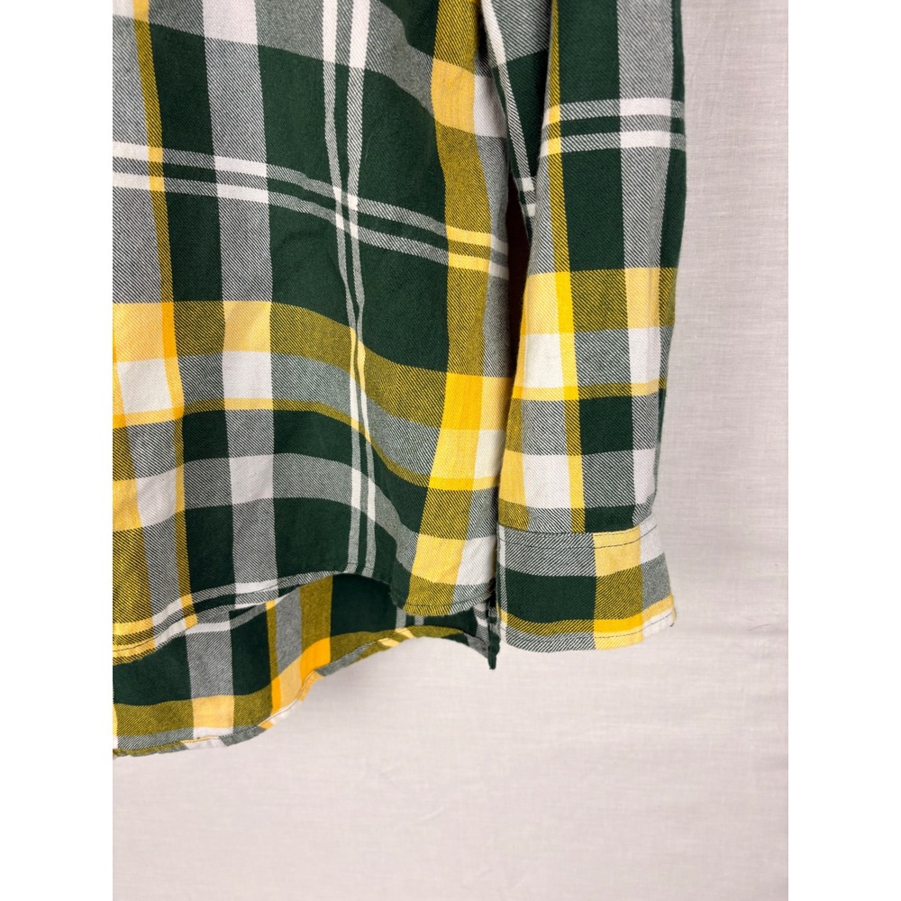 UG Apparel Baylor University Bears Plaid Flannel Shirt Green Yellow Womens Large - Picture 6 of 12